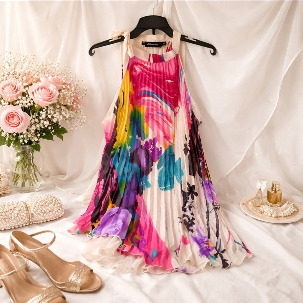 Chic Multicolor Sleeveless Dress